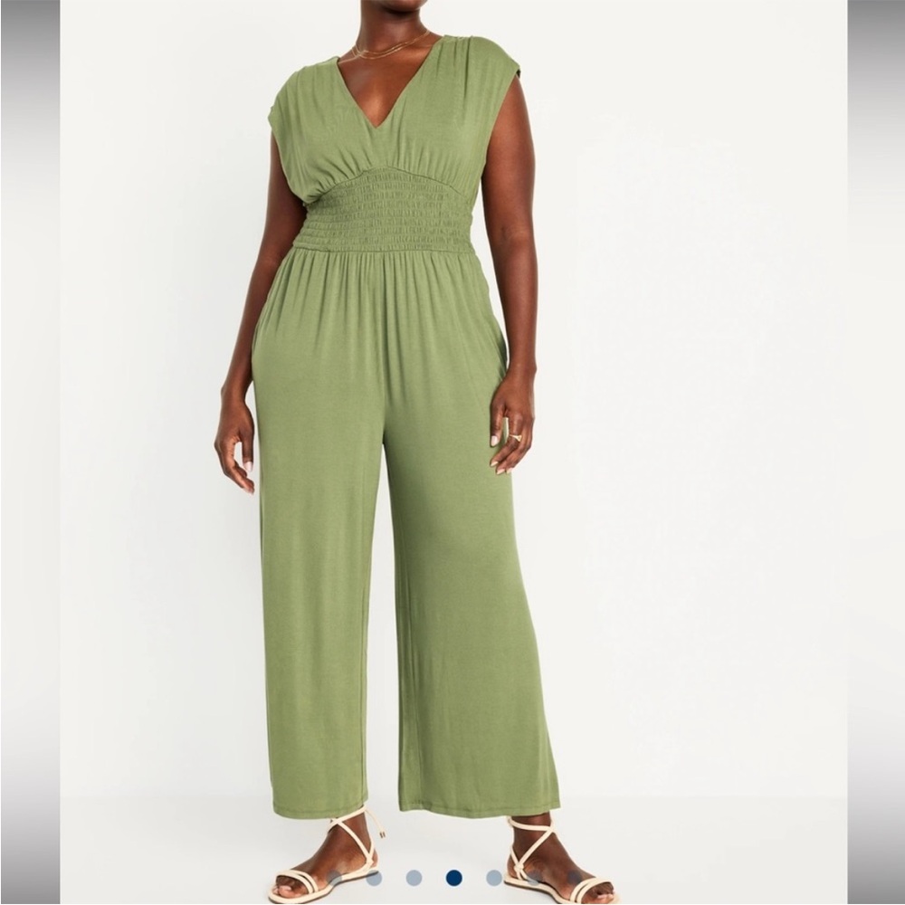 Old Navy Green Casual Stretch Wide Leg Jumpsuit Size XL